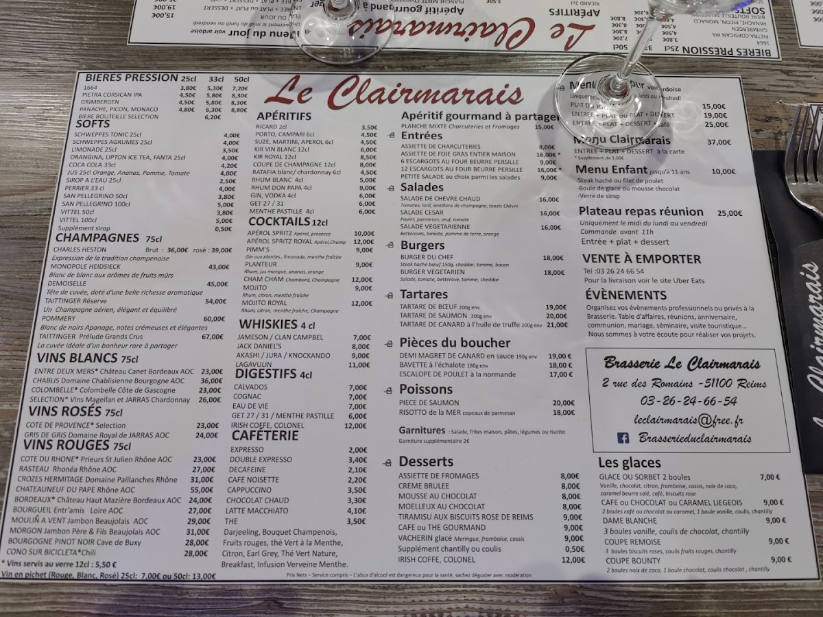 Menu Brasserie Le Clairmarais-3